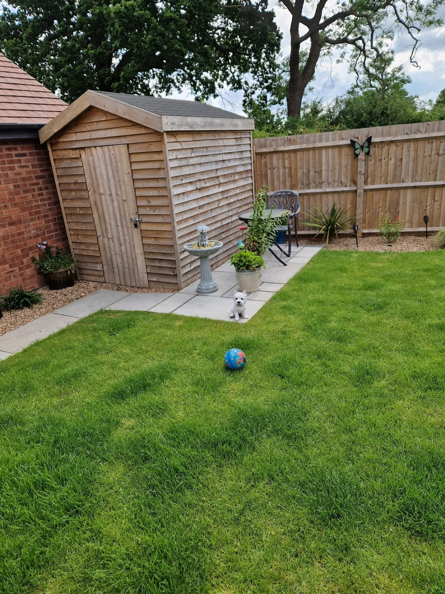 Restored sandstone patio after professional patio cleaning and rejointing in Redditch, Worcestershire
