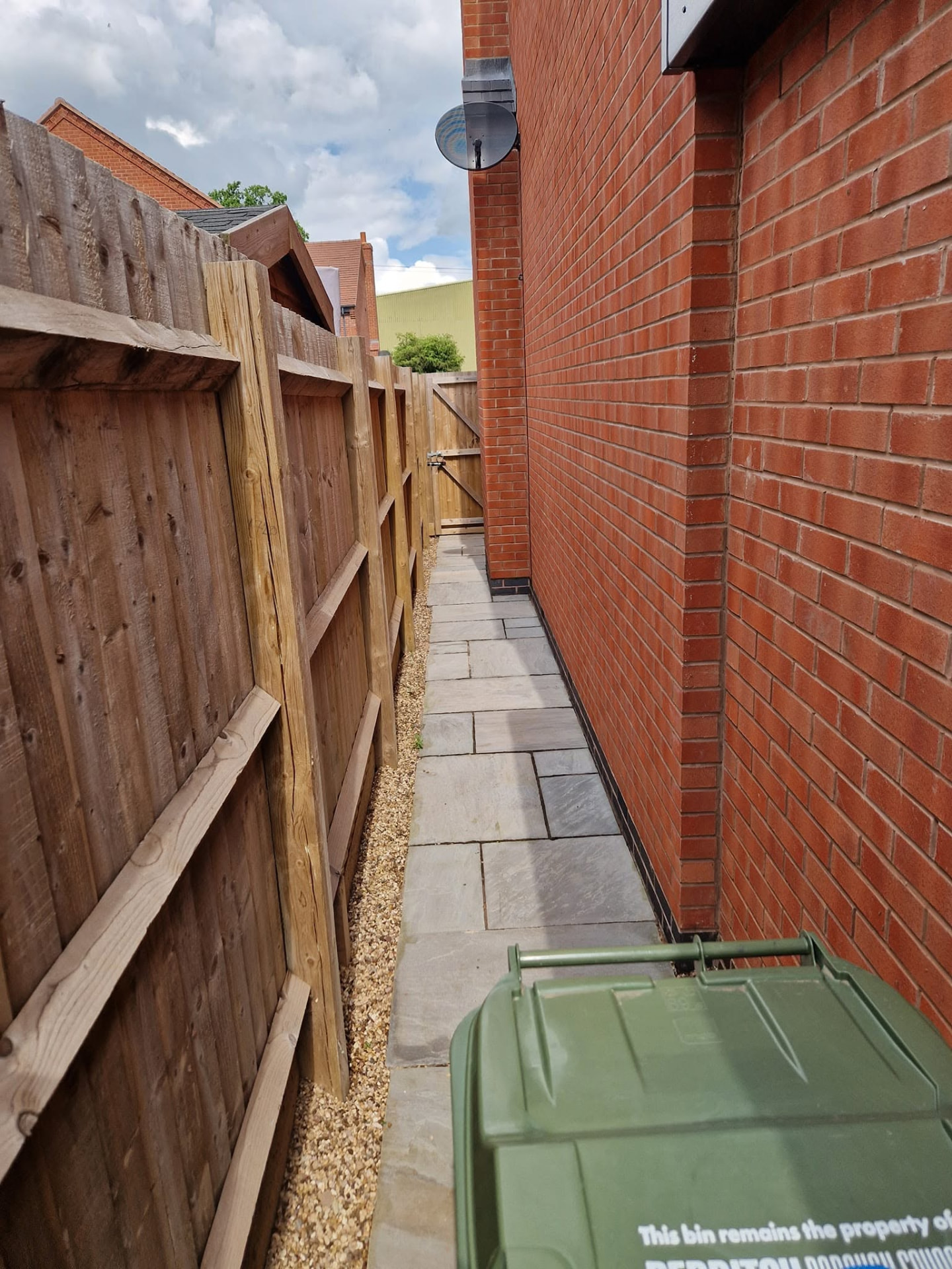 Restored sandstone patio after professional patio cleaning and rejointing in Redditch, Worcestershire